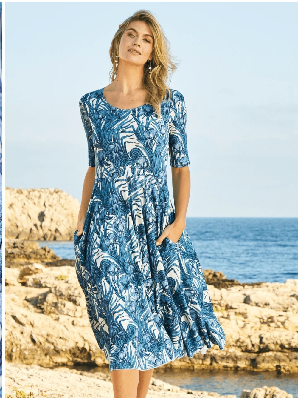 🌊 Peruvian Connection Dress | XXL | Blue Abstract Print